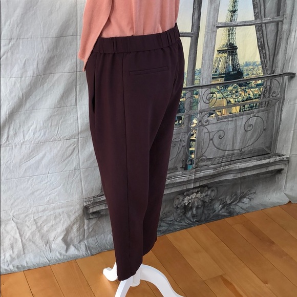 Theory Ponte Pull On Pant on Aubergine Size L - Picture 4 of 8